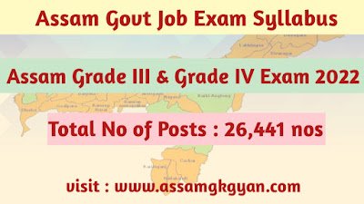 Assam Direct Recruitment 2022 Grade III & Grade IV Exam Syllabus | Assam Govt Job Syllabus